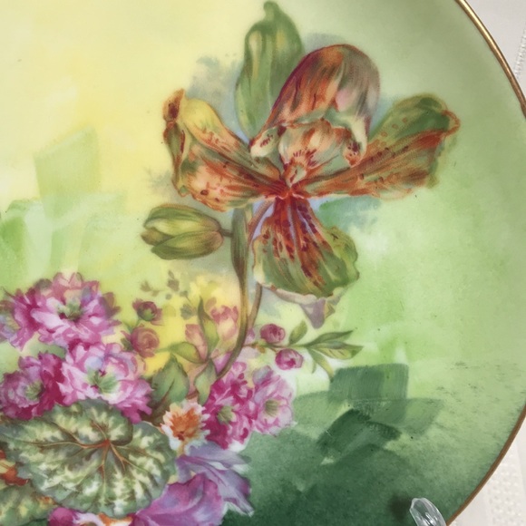 Antique LRL Limoges France plate Handpainted signed Lanoy marked - Picture 8 of 12